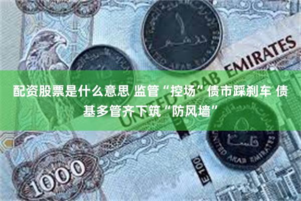 配资股票是什么意思 监管“控场”债市踩刹车 债基多管齐下筑“防风墙”